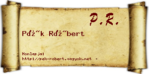 Pék Róbert névjegykártya